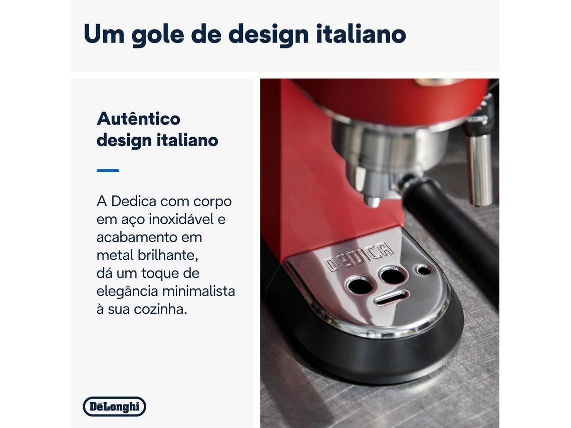 Cafetera DELONGHI Dedica Style EC685.R (15 bar - Rojo)