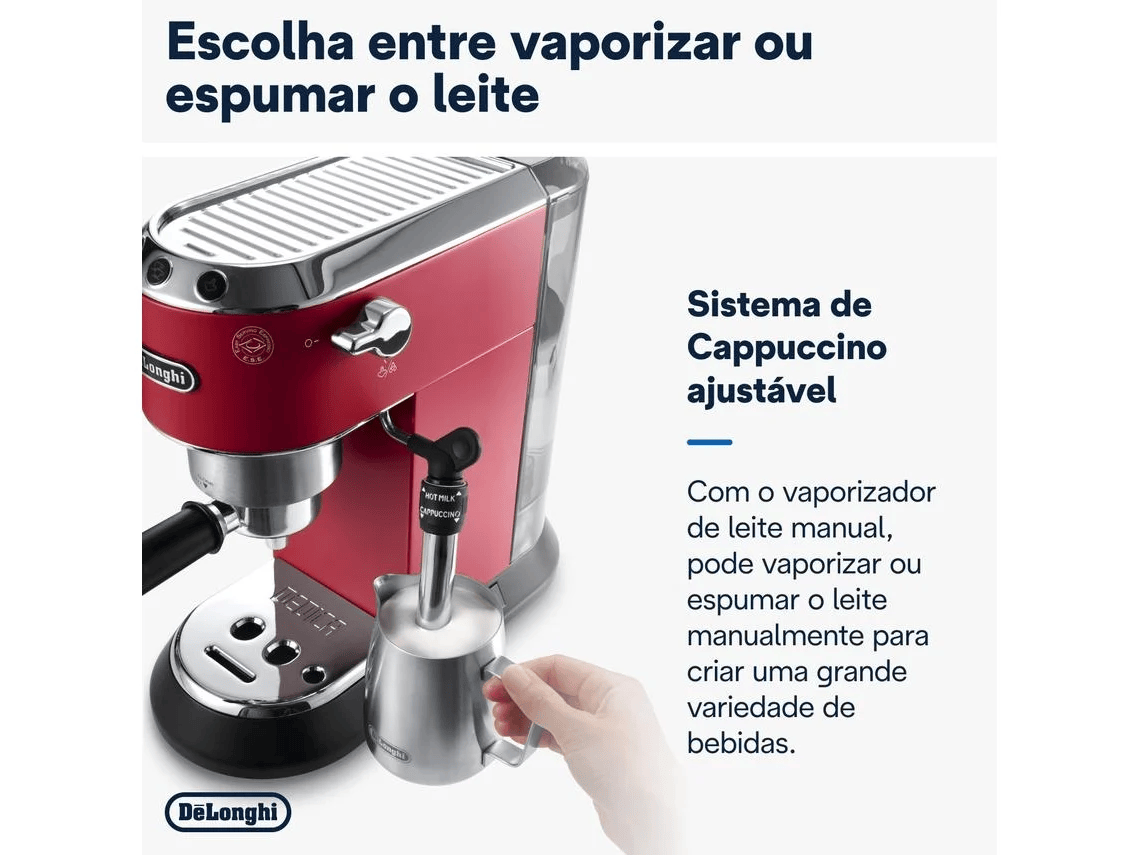Cafetera DELONGHI Dedica Style EC685.R (15 bar - Rojo)