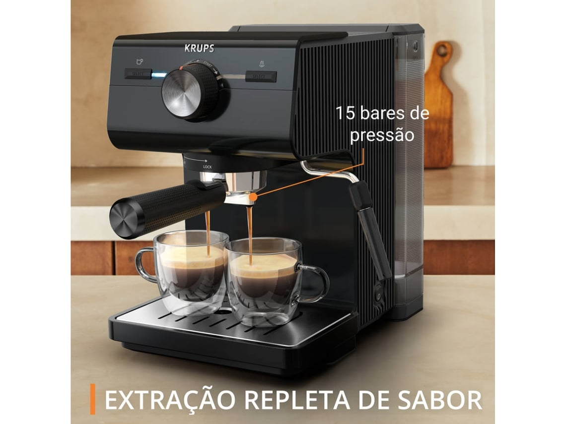 Cafetera KRUPS Authentic XP381810 (15 Bar - Negro)